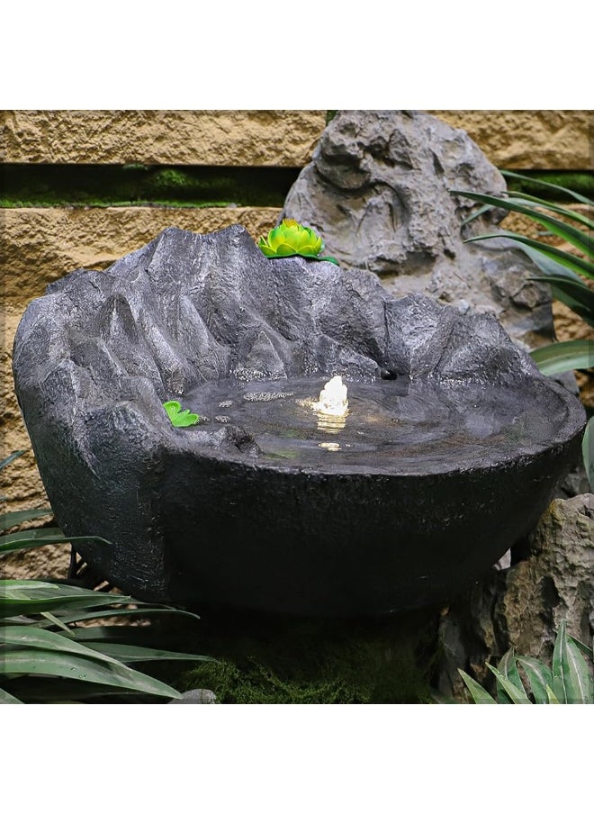 YataiDecorative Rock-Style Garden Fountain - 58cm Diameter, 60cm Height, Lightweight & Durable Design, 9.5kg - Perfect for Outdoor Use