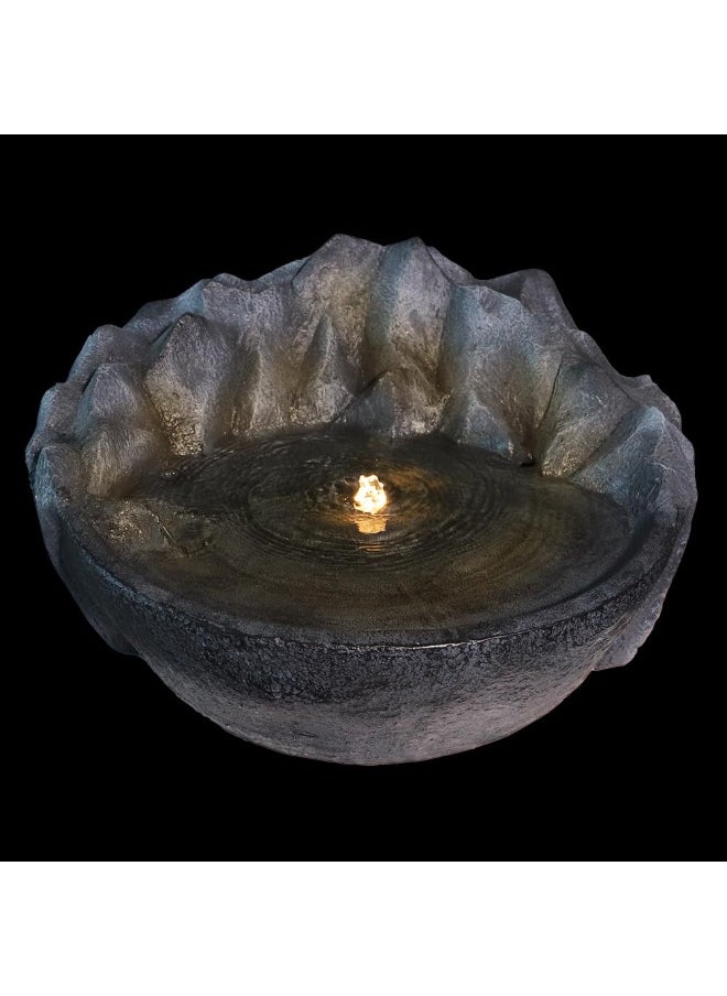 YataiDecorative Rock-Style Garden Fountain - 58cm Diameter, 60cm Height, Lightweight & Durable Design, 9.5kg - Perfect for Outdoor Use