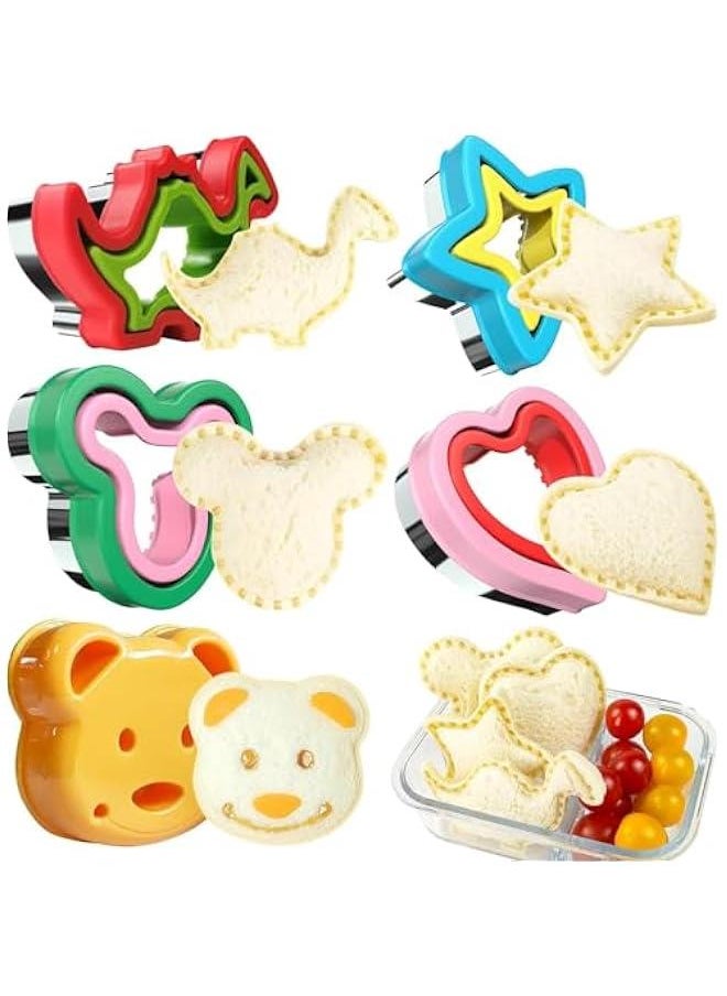 Sandwich Cutter and Sealer - 5 PCS Sandwich Cutter for Kids, Decruster Sandwich Maker, Great for Lunchbox and Bento Box - Boys and Girls Kids Lunch