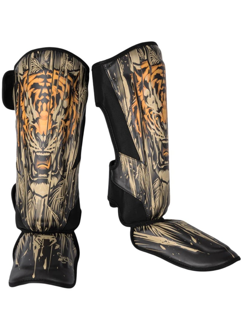 VENUM TIGER SHIN GUARDS BLACK/NEO ORANGE