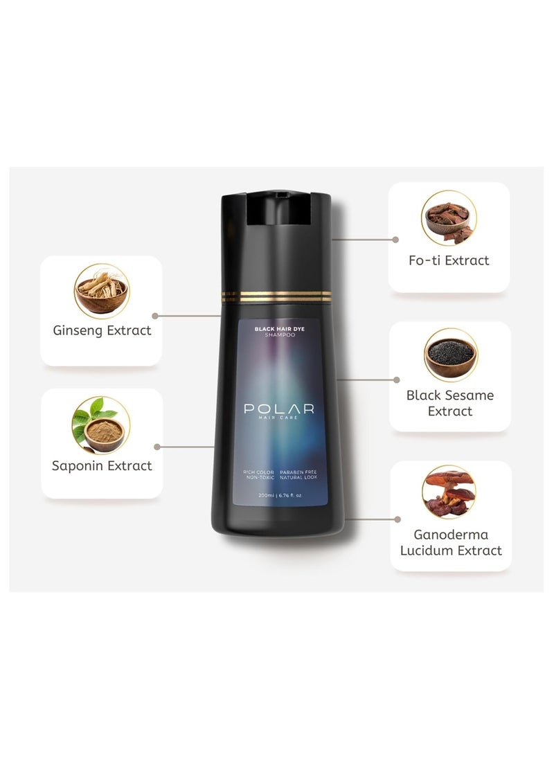 Hair Care Shampoo, Polar Hair Care Instant Dye Shampoo, Polar Hair Care Dye Shampoo (Black)