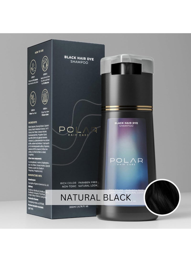 Hair Care Shampoo, Polar Hair Care Instant Dye Shampoo, Polar Hair Care Dye Shampoo (Black)