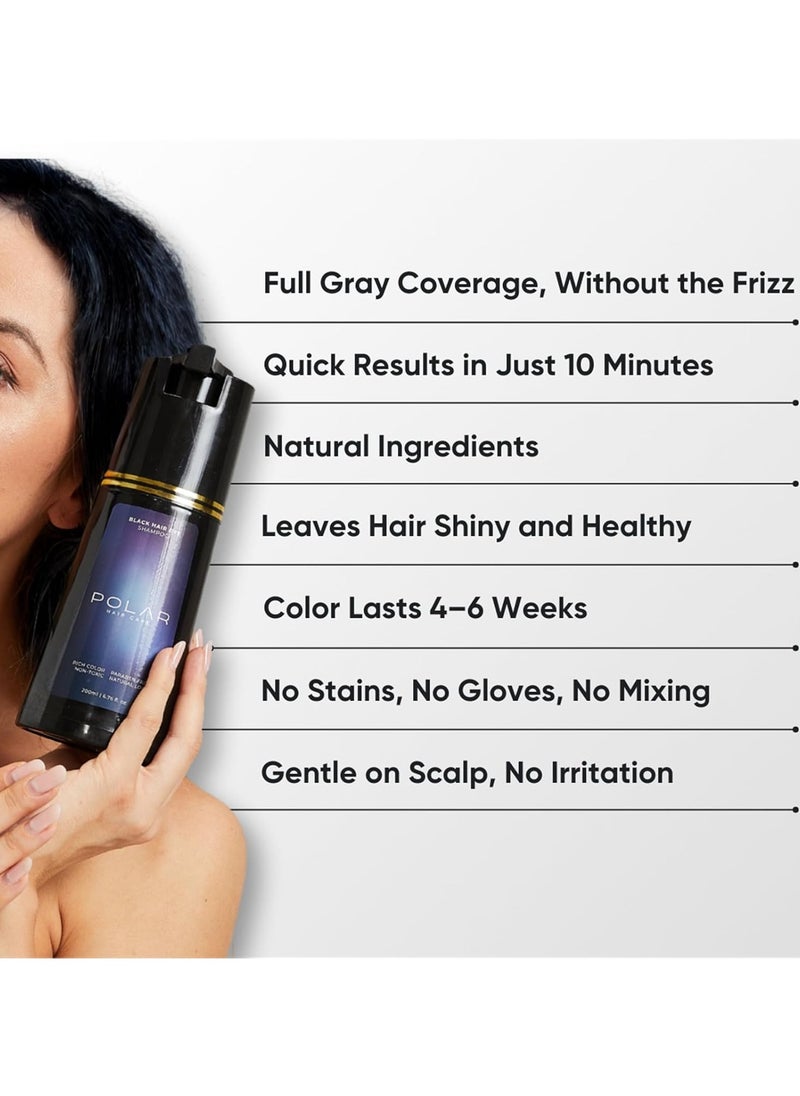 Hair Care Shampoo, Polar Hair Care Instant Dye Shampoo, Polar Hair Care Dye Shampoo (Black)