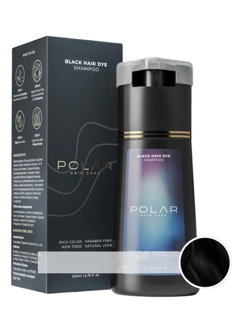 Hair Care Shampoo, Polar Hair Care Instant Dye Shampoo, Polar Hair Care Dye Shampoo (Black)