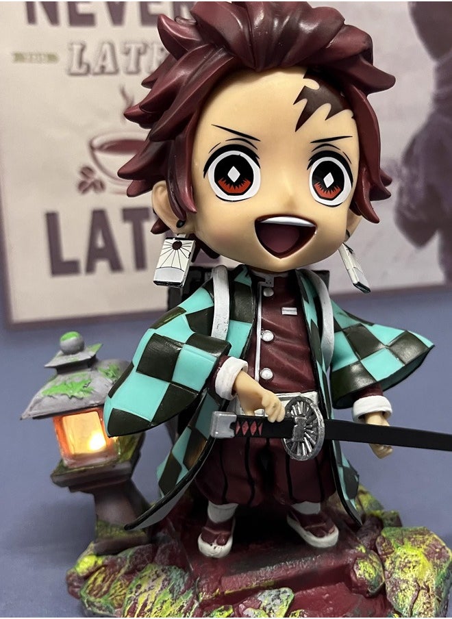 Demon Slayer Tanjiro Action Figure Decorative Resin Sculpture Home Decor Statue, Art Figurine Home Ornament Decoration for Office, Living Room, Bedroom, Book Shelf, TV Cabinet, Desktop