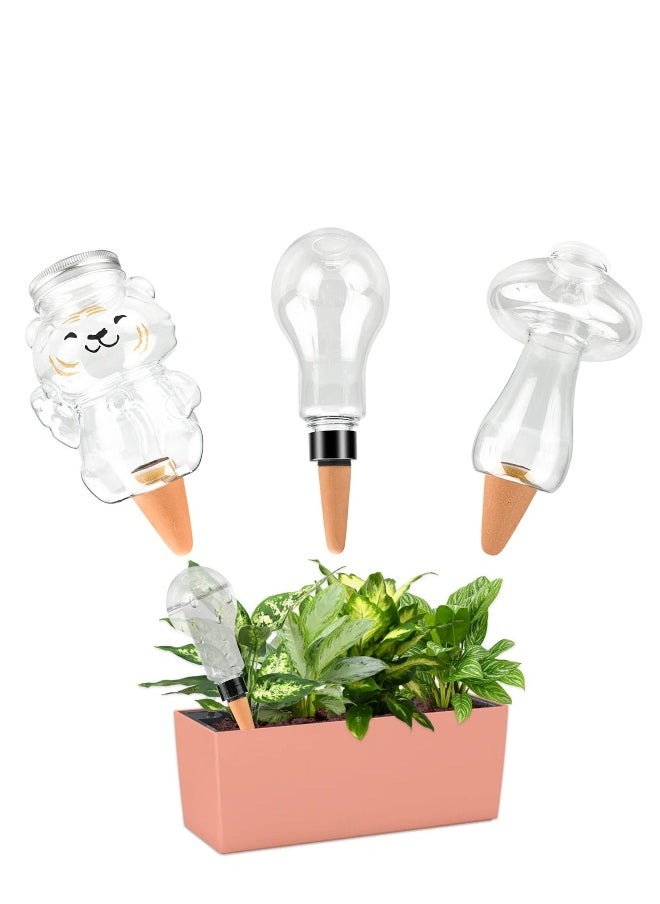 Terracotta Plant Watering Globes Self Watering Spikes Insert Device Stakes Irrigation Dripper Garden Automatic Plant Waterer for Indoor Outdoor Plant Accessories 3 Packs