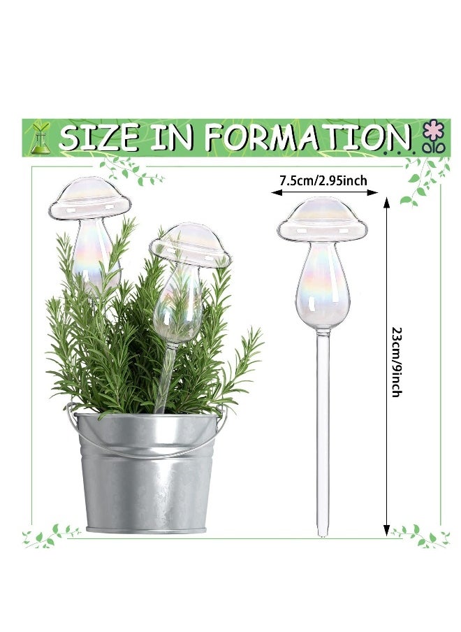 Mushroom Plant Watering Globes, Iridescent Self Watering Planter Insert, Glass Plant Watering Devices for Indoor and Outdoor Plants Accessories Watering Device Self 4 Pcs