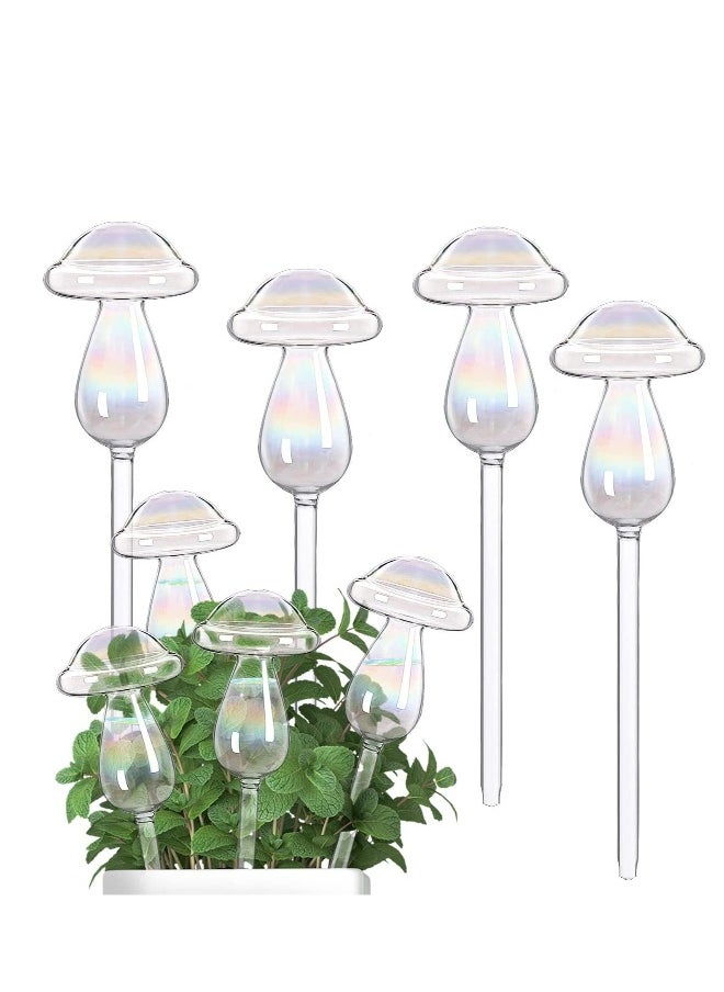 Mushroom Plant Watering Globes, Iridescent Self Watering Planter Insert, Glass Plant Watering Devices for Indoor and Outdoor Plants Accessories Watering Device Self 4 Pcs