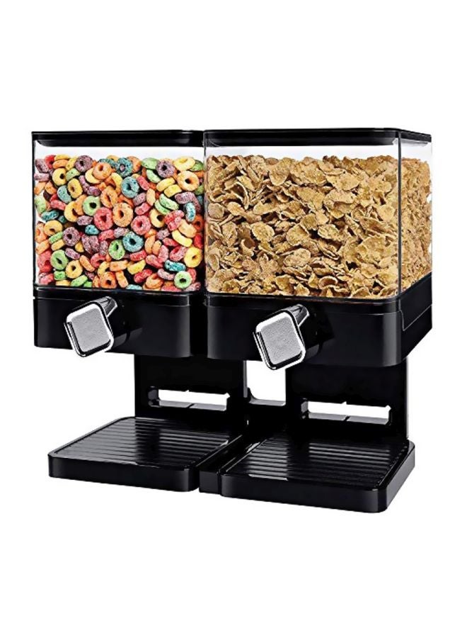 2-In-1 Cereal Dispenser Black/Clear 3.5Liters