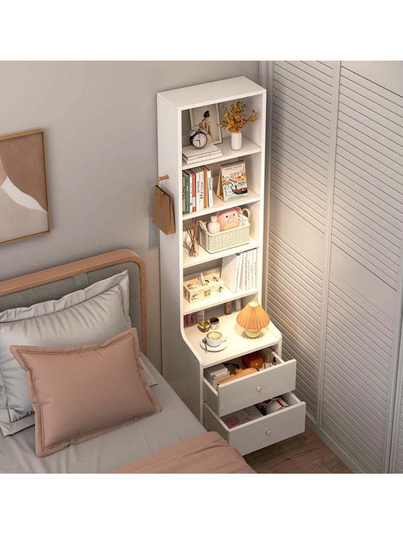 Tall bedside table shelf simple and luxurious Nordic style ins minimalist storage small bedside storage cabinet with two drawers 4 storage compartments