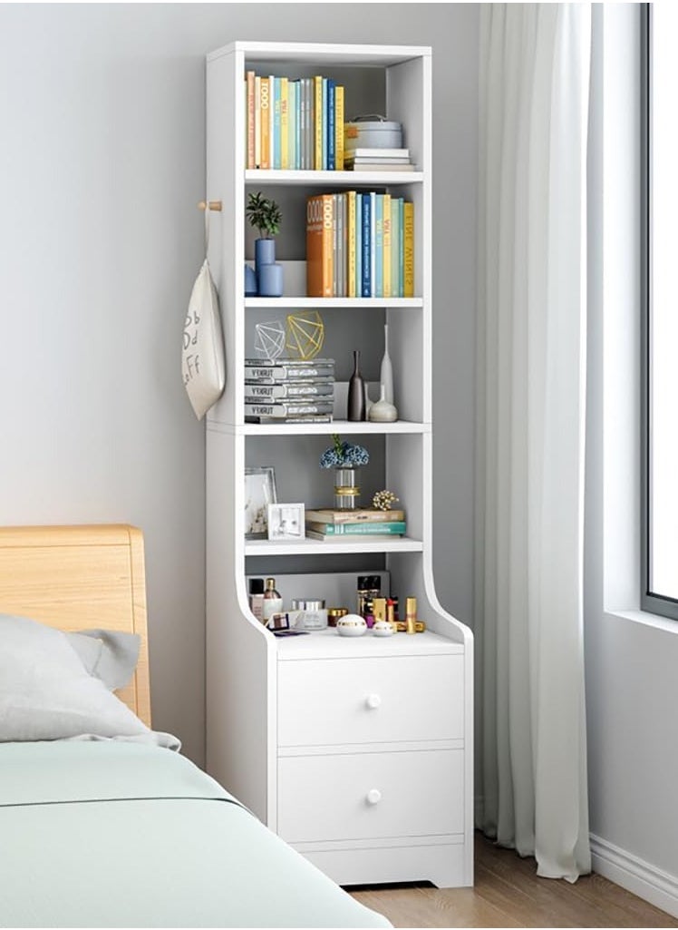 Tall bedside table shelf simple and luxurious Nordic style ins minimalist storage small bedside storage cabinet with two drawers 4 storage compartments