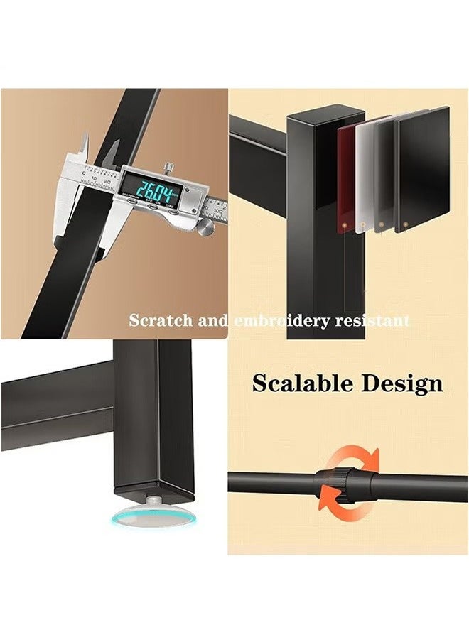 Double-Layer Kitchen Sink Rack, Retractable Design, Kitchen Counter Rack, Black