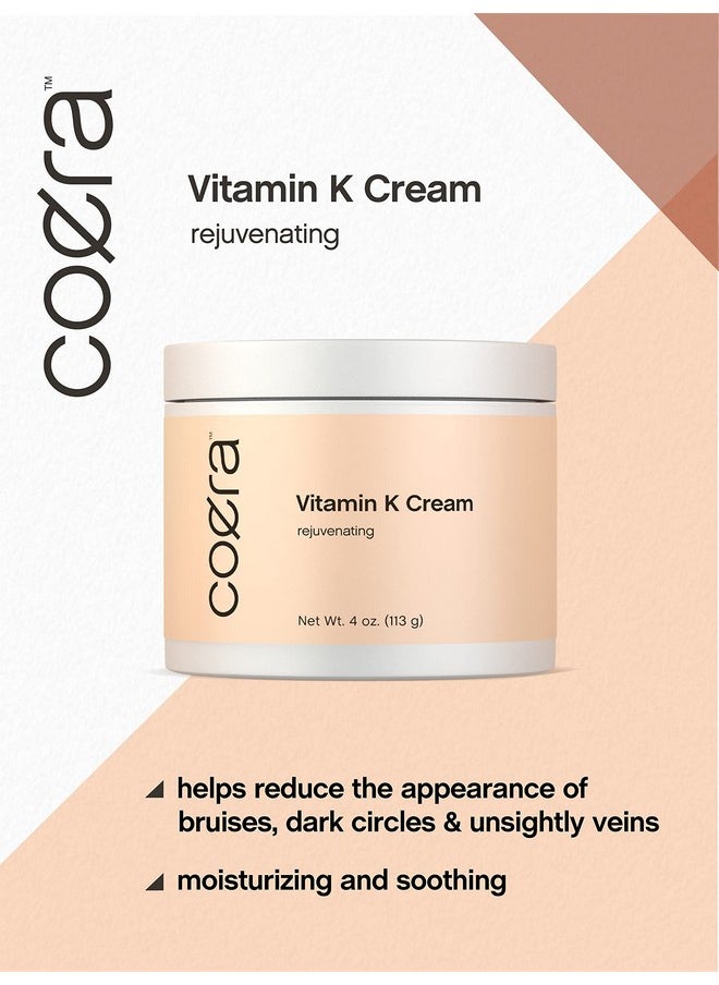 Vitamin K Cream 4 Oz | Premium Formula For Bruises, Spider Veins, Dark Circles, Broken Capillaries, Eyes, And Face | Paraben And Sls Free