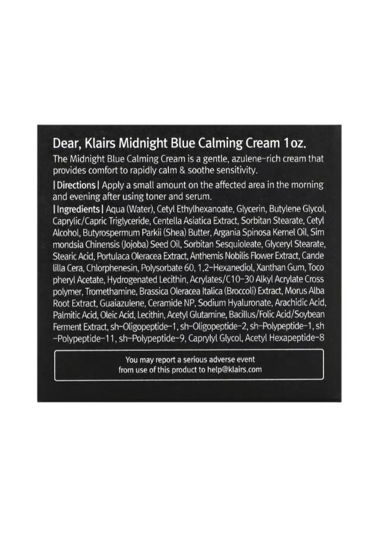 Klairs Midnight Blue Calming Cream 30ml