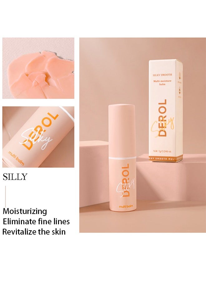 Silky Smooth，Wrinkle Repair Moisturizing Multi Balm Stick, Anti-wrinkle Face Balm Eye Balm Body Hydrating Face Moisturizer, Wrinkle Balm Stick Face Skin Collagen Moisturizer for Dry Skin (7g/0.246 oz)