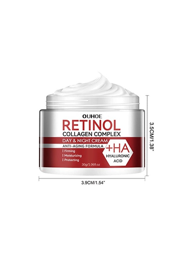 Retinol Collagen Complex, 30g Anti Aging Cream With Hyaluronic Acid And Collagen, Wrinkle Removal Skin Firming Cream, Retinol Moisturizer Cream For Skin Tightening, Dry Lines And Fine Lines