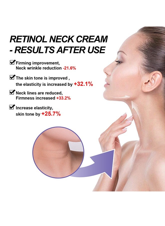 Retinol Neck Cream Fade Neck Lines, Firming and Moisturizing Brighten Skin Neck Massage, Reshape Swan Neck-40g