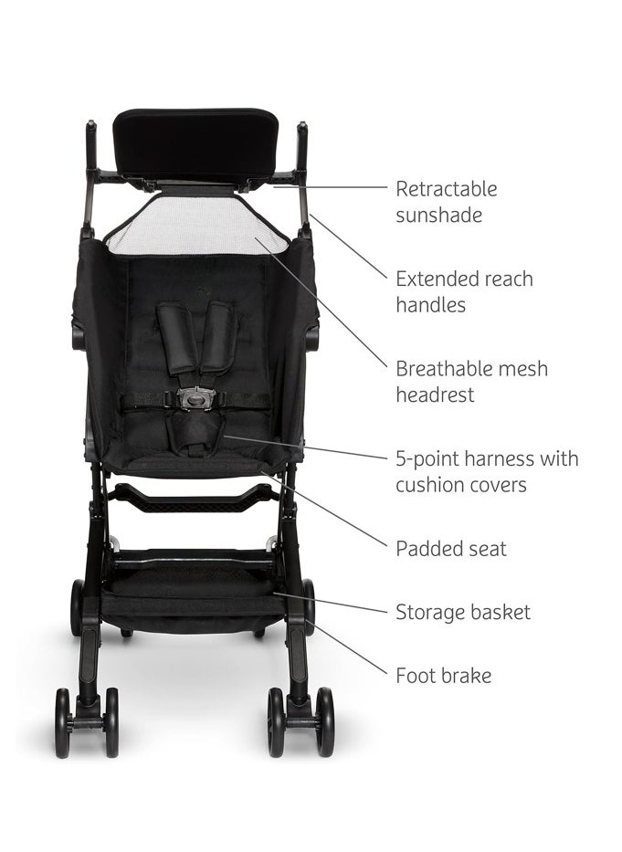 Clutch Ultra-Compact Lightweight Convertible Travel Stroller for Kids – Seat-to-Pram Mode, Airplane-Friendly Design, 12 lbs, 5-Point Harness, Sunshade & Carry Bag | Smooth Swivel Wheels & Under-Seat Storage