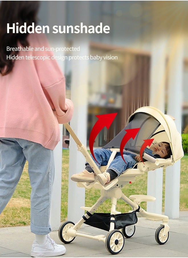 Baby Travel Stroller Foldable Infant Stroller Stroller for Babies with 360°Swivel Seat