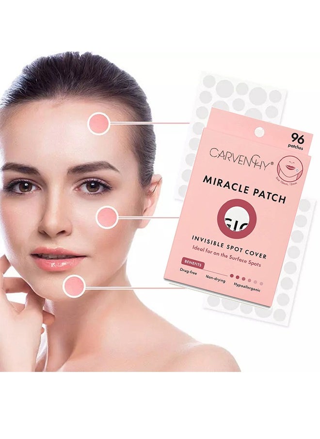 Miracle Patch，Salicylic Acid Hydrocolloid Acne Patch Miracle Patch, Invisible Spot Cover, Ideal for On The Surface Spots-96patches