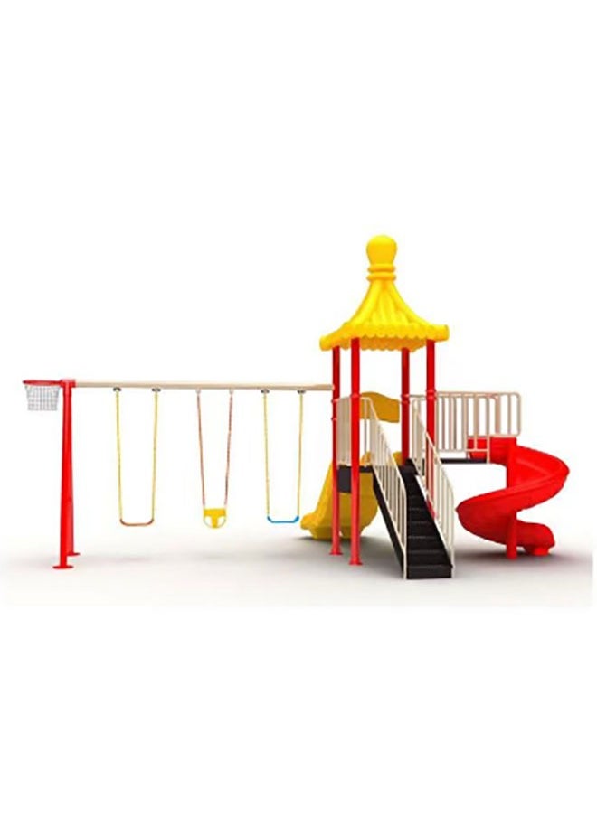 Kindergarten Children Play Set Plastic Outdoor Playground Equipment Swing With Slide For Kids