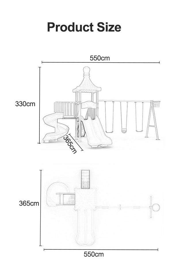 Kindergarten Children Play Set Plastic Outdoor Playground Equipment Swing With Slide For Kids