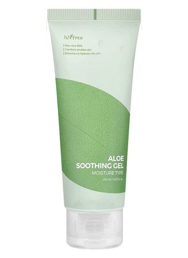 Aloe Soothing Gel Moisture 150ml  Aloe vera 80%  Comforts sensitive skin Refreshes Hydrates the skin