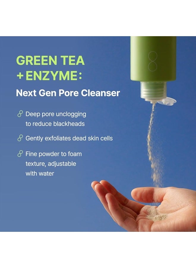 ] Green Tea & Enzyme Powder Face Wash, All-in-one, Hydrating daily facial cleanser and Gentle exfoliator for pores and blackheads (3.88 Ounce (Pack of 1))