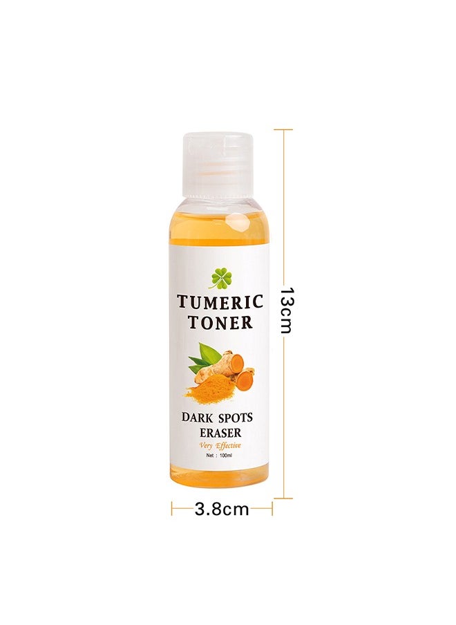 Tumeric Toner Dark Spots Eraser -  Facial Toner for Acne Prone Skin, Blemish Removing Facial Moisturizer for Women, Dry Oily Skin Hyperpigmentation Treatment 100ml