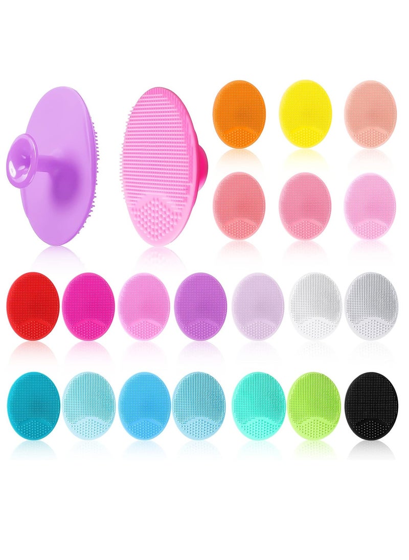 20 Pack Face Scrubber Soft Silicone Facial Cleansing Brush Face Wash Brush for Deep Cleaning Face Scrub Brush for Massage Face Exfoliator Blackhead Removing Face Cleansing Pads Silicon Face Cleaner