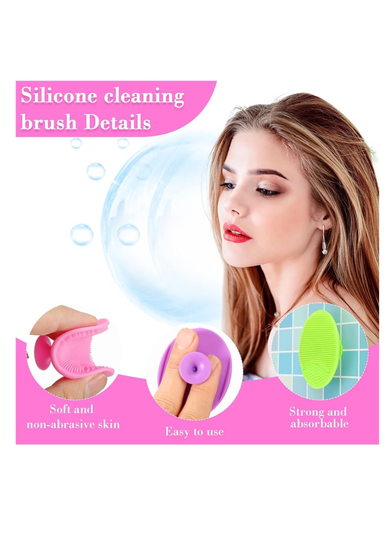 20 Pack Face Scrubber Soft Silicone Facial Cleansing Brush Face Wash Brush for Deep Cleaning Face Scrub Brush for Massage Face Exfoliator Blackhead Removing Face Cleansing Pads Silicon Face Cleaner