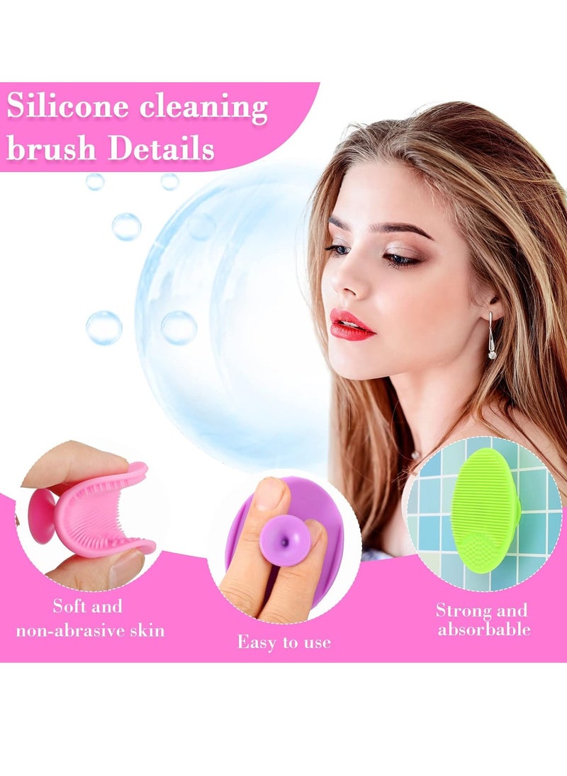 Nuogo 40 Pack Facial Cleansing Brush Face Scrubber Face Exfoliator Exfoliating Brush Soft Silicone Scrubber Handheld Wash Scrub Pad Tool for Deep Cleaning Pore Blackhead Delicate Dry Skin Care Women