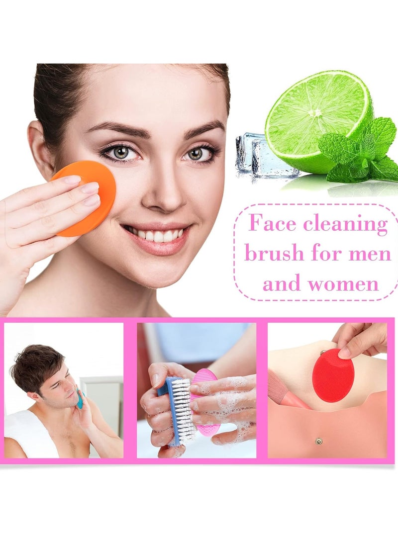 Nuogo 40 Pack Facial Cleansing Brush Face Scrubber Face Exfoliator Exfoliating Brush Soft Silicone Scrubber Handheld Wash Scrub Pad Tool for Deep Cleaning Pore Blackhead Delicate Dry Skin Care Women