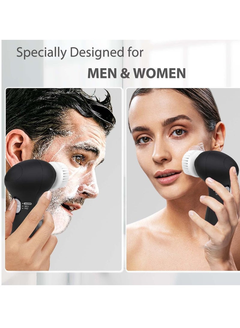 Facial Cleansing Brush Face Scrubber: CLSEVXY Electric Face Spin Cleanser Brushes with 6 Brush Heads for Deep Cleansing, Gentle Exfoliating, Removing Blackhead, Massaging