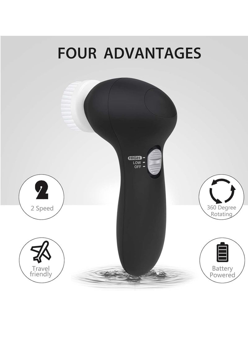 Facial Cleansing Brush Face Scrubber: CLSEVXY Electric Face Spin Cleanser Brushes with 6 Brush Heads for Deep Cleansing, Gentle Exfoliating, Removing Blackhead, Massaging
