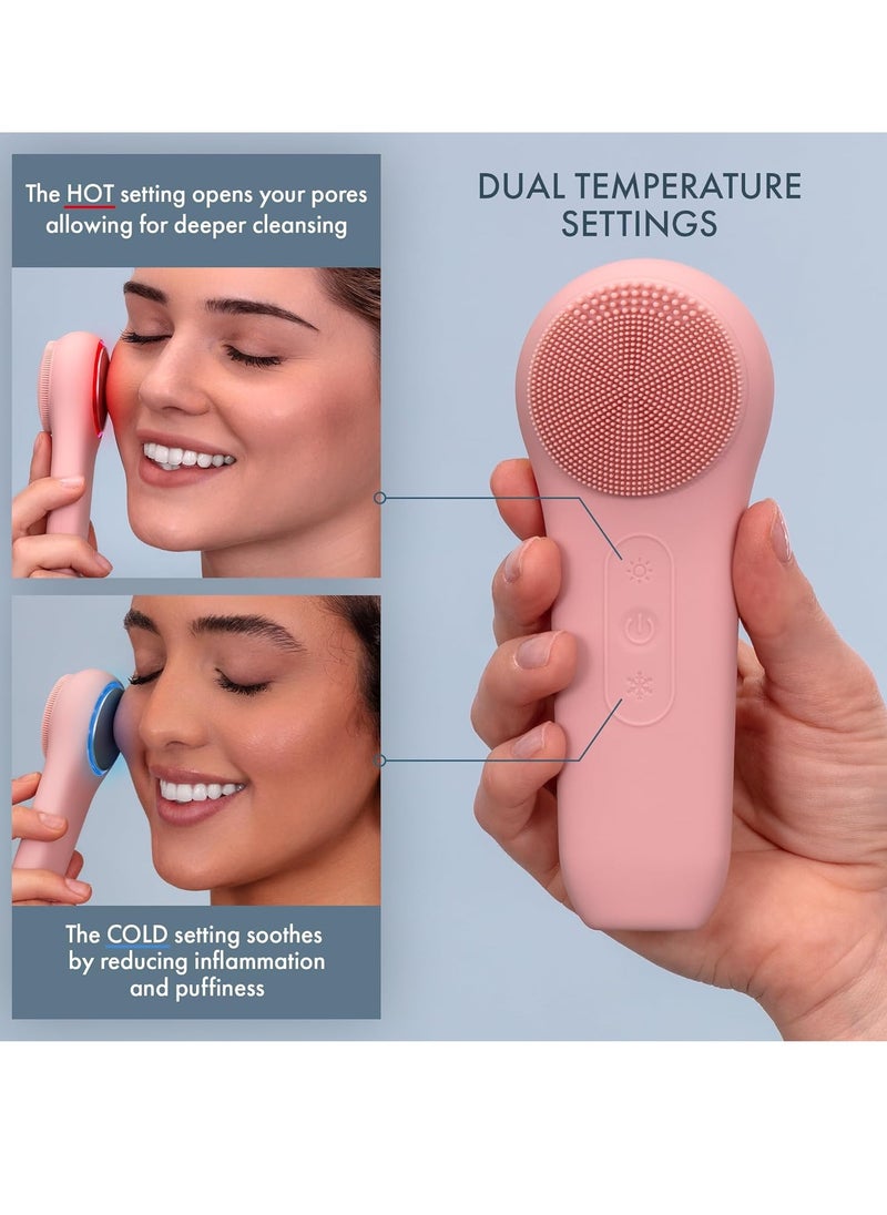 Facial Cleansing Brush, Rechargeable Electric Silicone Face Scrubber Exfoliator, Waterproof Silicone Face Brush Cleanser w/Fast USB-C Charger, Massaging & Face Exfoliator Scrubber for Men & Women