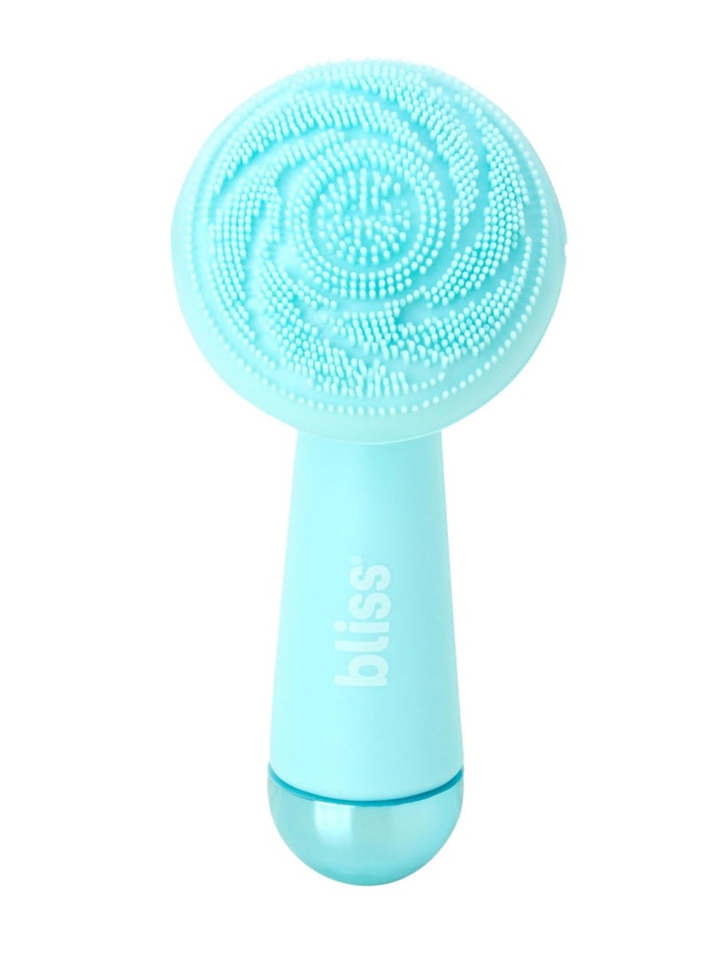 Bliss Facial Cleansing Brush - Electric Silicone Face Scrubber - Facial Massaging and Rejuvenating Skin Scrubber with 4 Modes, Size, Light Blue