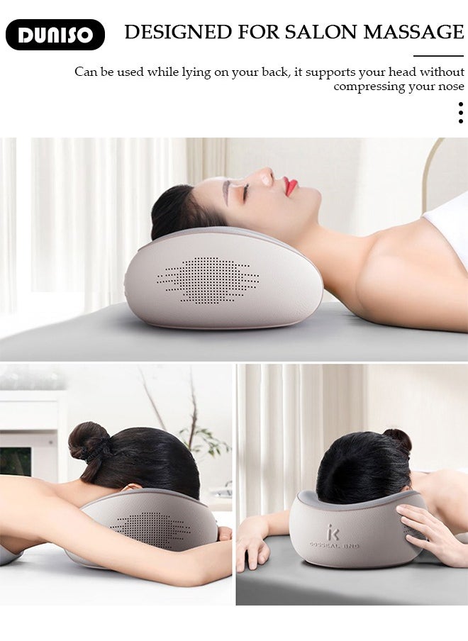 Massage Face Pillow, Ergonomic Memory Office Nap Pillow, High Rebound Face Down Pillow for Sleeping, Face Rest Neck Head Cushion for Spa Salon Travel