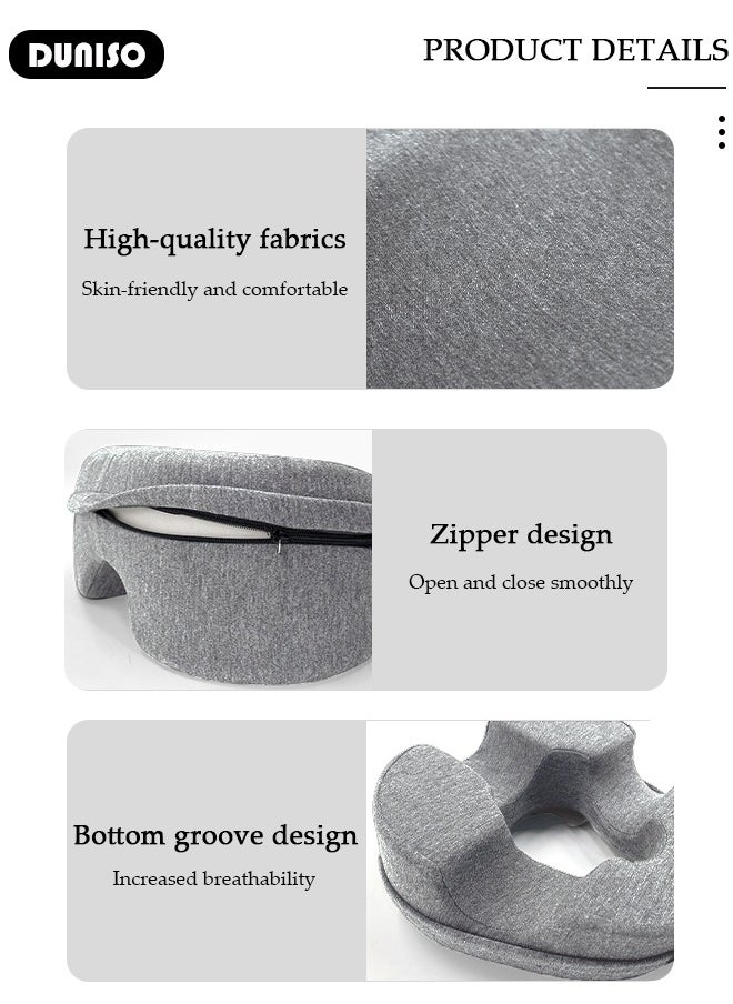 Massage Face Pillow, Ergonomic Memory Office Nap Pillow, High Rebound Face Down Pillow for Sleeping, Face Rest Neck Head Cushion for Spa Salon Travel