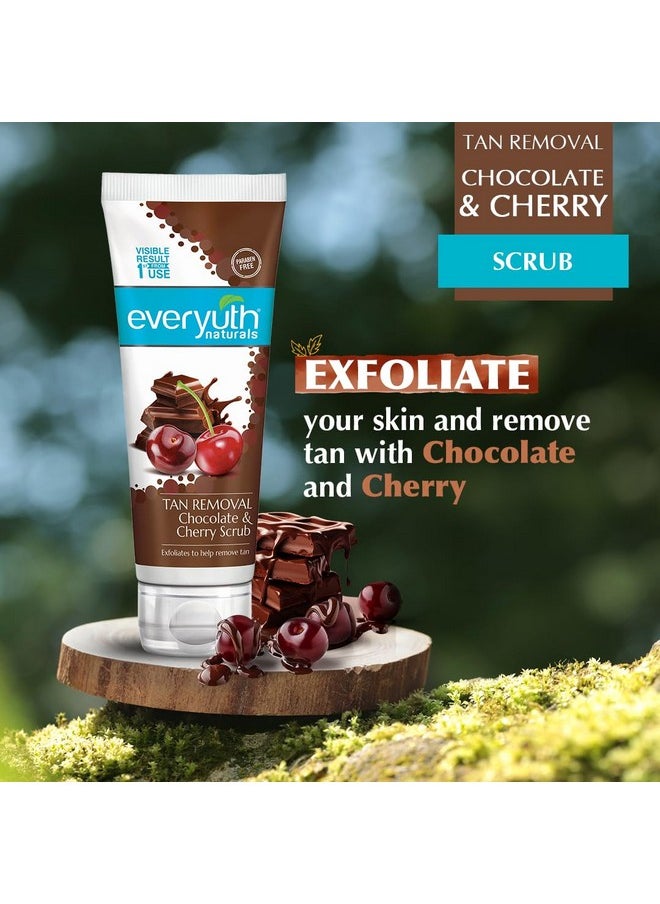 Naturals Tan Removal Chocolate&Cherry Scrub|D Tan,Detoxify&Cleanse|Paraben Free|Antioxidant Choco&Multi-Vitamin Cherries|For Oily,Dry,Normal,Combination&Sensitive Skin - 100G (Pack Of 2)