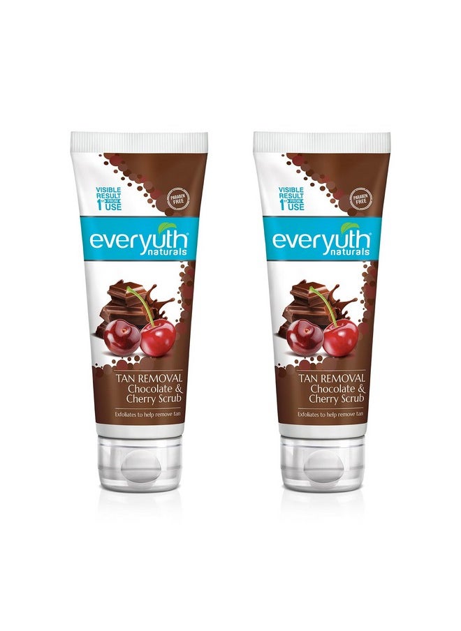 Naturals Tan Removal Chocolate&Cherry Scrub|D Tan,Detoxify&Cleanse|Paraben Free|Antioxidant Choco&Multi-Vitamin Cherries|For Oily,Dry,Normal,Combination&Sensitive Skin - 100G (Pack Of 2)