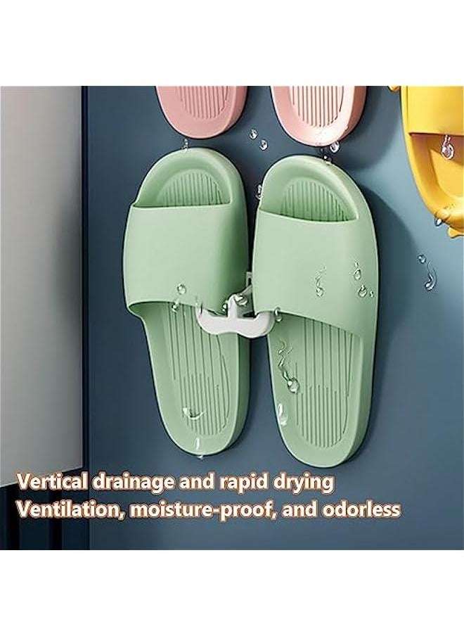 Wall Shoe Rack 12Pcs Shoes Rack Slippers Holder Multifunctional Slippers Organizer Self Adhesive Shoe Rack Wall Hanger for Door Closet Bathroom Kitchen