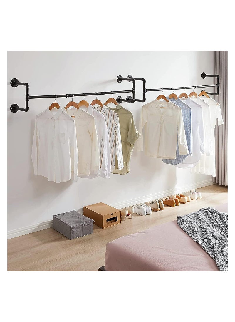 Heavy Duty Pipe Wall Clothes Rack, 130cm