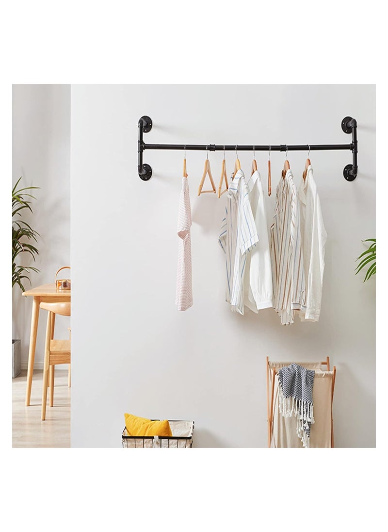 Heavy Duty Pipe Wall Clothes Rack, 130cm