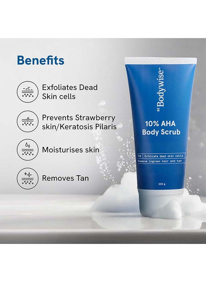 10% Lactic Aha Exfoliating Body Scrub  For Tan Removal And Soft-Smooth Skin Elbows And Arms