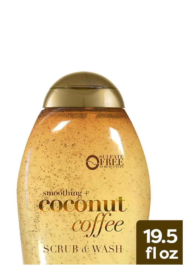 Smoothing Coconut Coffee Exfoliating Body Scrub with Arabica Coffee and Coconut Oil Moisturizing Body Wash for Dry Skin Paraben Free with Sulfate Free Surfactants 19.5 Fl Oz