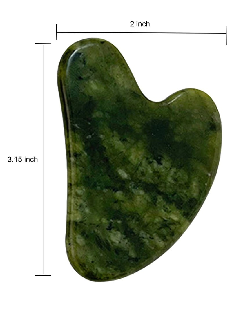 OXT Gua Sha, Premium Gua Sha Facial Tools, Guasha Tool for Face Upgraded, Guasha Natural Jade Stone (Dark Green)