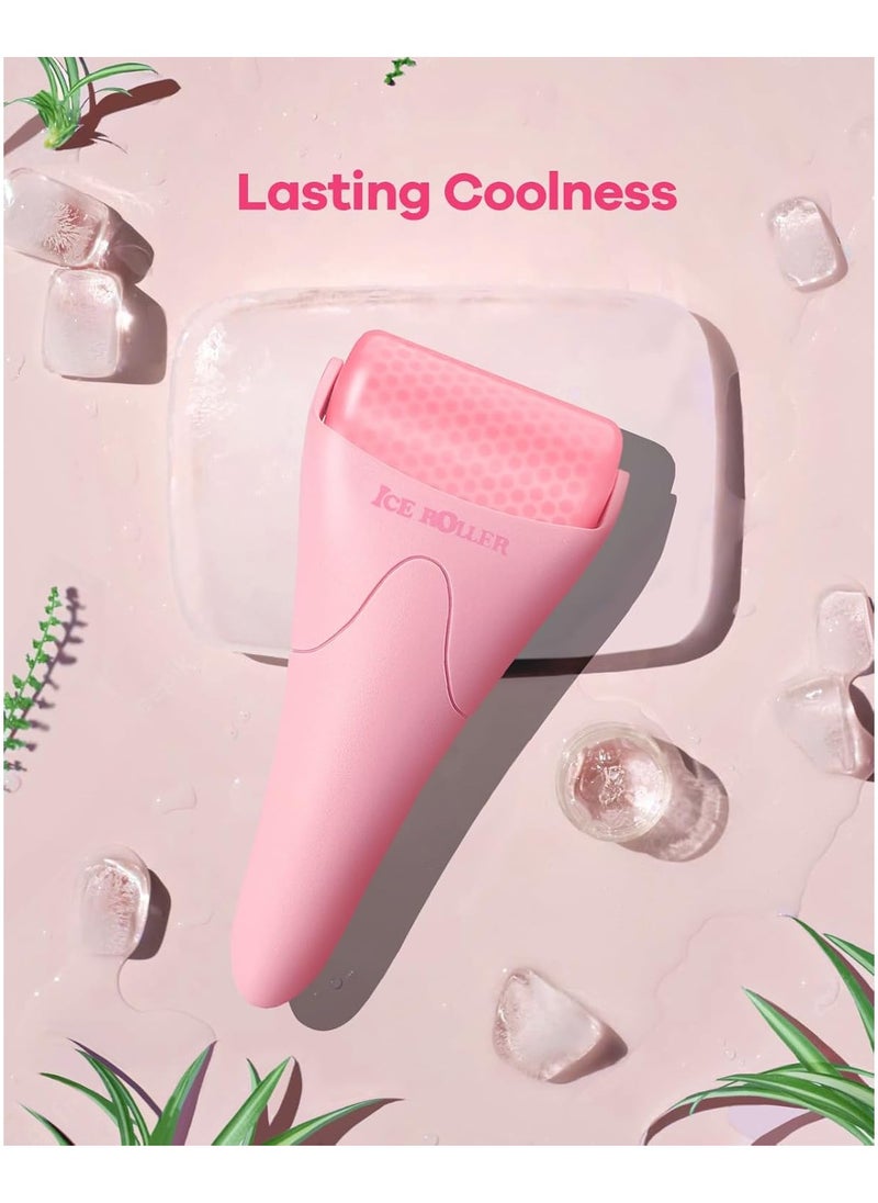 BearKig Ice Roller, Ice Roller for Face, Ice Face Roller, Cold Facial Ice Roller Massager for Eye Puffiness, Women's Gifts, Migraine, TMJ Pain Relief & Minor Injuries, Skin Care Products (Pink)