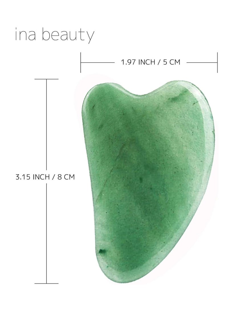 Large Gua Sha Heart Natural Jade Stone for Face to Lift, Decrease Puffiness and Tighten