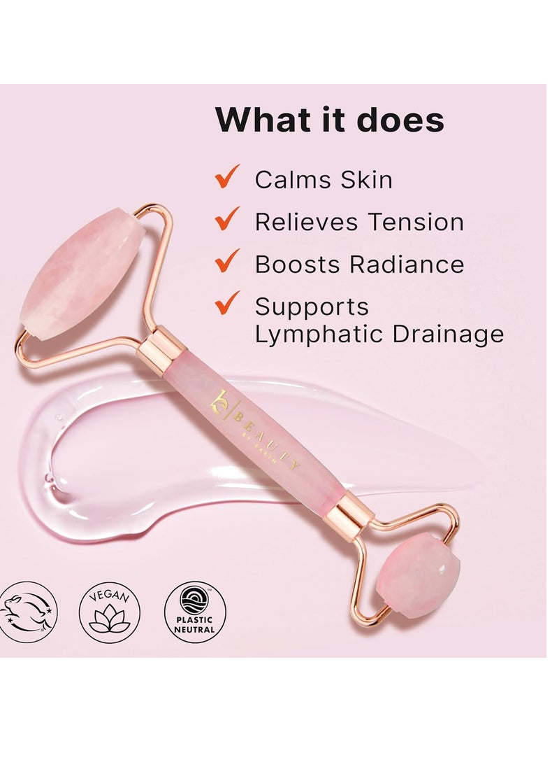 Rose Quartz Face Roller - Relaxation Gifts for Women, Skin Care Tools for Fine Lines and Wrinkles, Stocking Stuffers for Her, Beauty Gift Ideas, Face Massager Tools, Self Care Gifts for Women